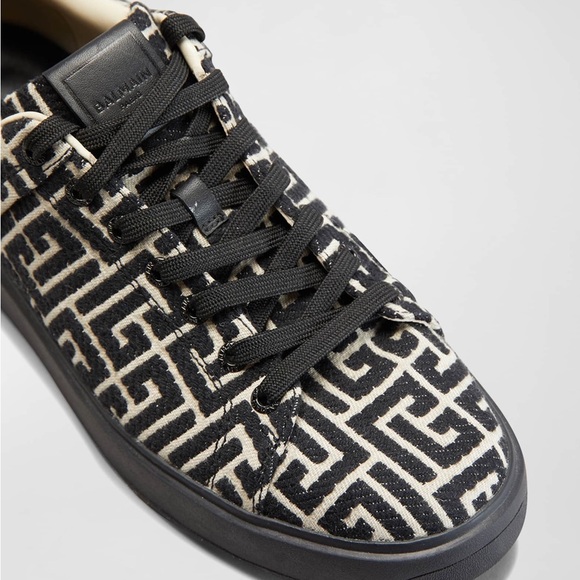 Balmain Men's B-Court Jacquard Monogram Low Top Sneakers - Picture 3 of 5